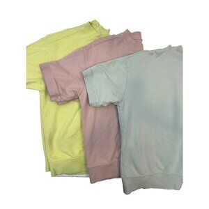 Lot of (3) American Giant Women's French Terry Short Sleeve Sweatshirts Small